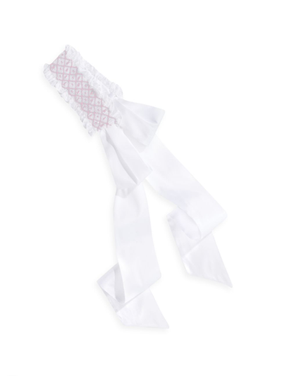 Bella Bliss Kids' Mclean Smocked Party Sash In White