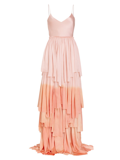 Alejandra Alonso Rojas Women's Ombré Silk Gown In Pink To Pink