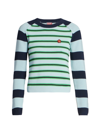 KENZO WOMEN'S STRIPED PATCH SWEATER