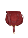 Chloé Small Marcie Suede Saddle Bag In Red