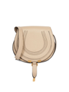Chloé Small Marcie Leather Saddle Bag In Root Beige