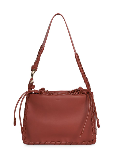 Chloé Mate Gusset Leather Shoulder Bag In Leather Brown