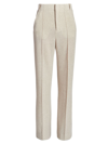 Chloé Pleated Wide-leg Trousers In Sandy Khaki