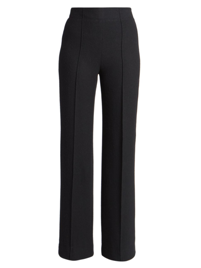 Chloé Gauzy Recycled Cashmere Wool Wide-leg Trousers In Black