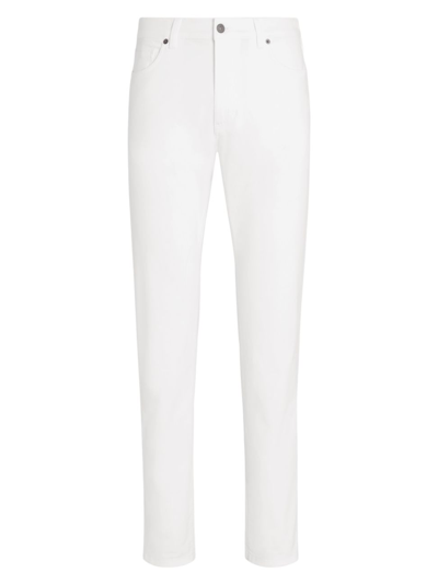 Zegna Stretch Gabardine Pants In White