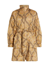 BYTIMO WOMEN'S QUILTED SATIN BELTED COAT