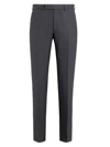 Zegna Dark Grey High Performance Wool Pants In Grey