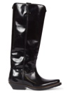 Chloé Nellie Texan Tall Boot Black Size 11 100% Calf-skin Leather