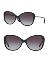Burberry Heritage 57mm Butterfly Sunglasses In Black