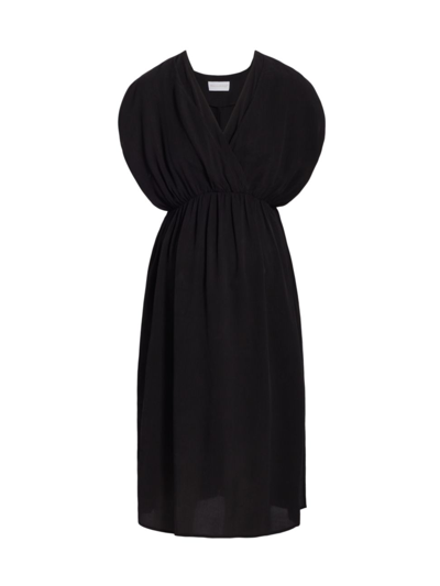 Emilia George Irene Empire-waist Maternity Midi-dress In Black