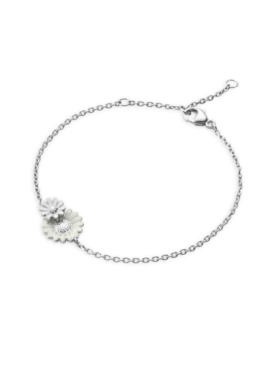 Georg Jensen Women's Daisy Sterling Silver & Enamel Chain Bracelet In White