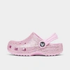 Crocs Babies' Toddler Classic Glitter Clog In White/rainbow