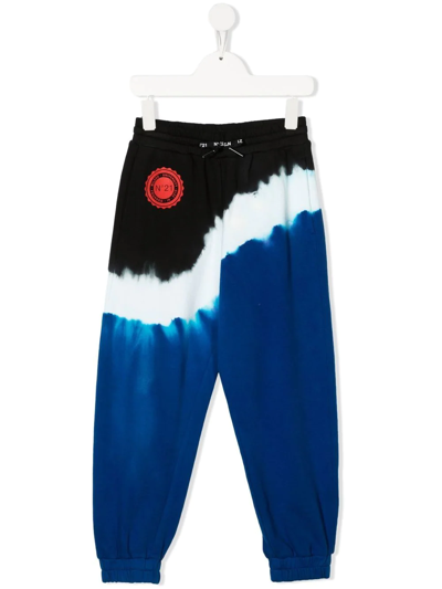 N°21 Kids' Pantaloni Jogger Blu Effetto Tie Dye In Blue