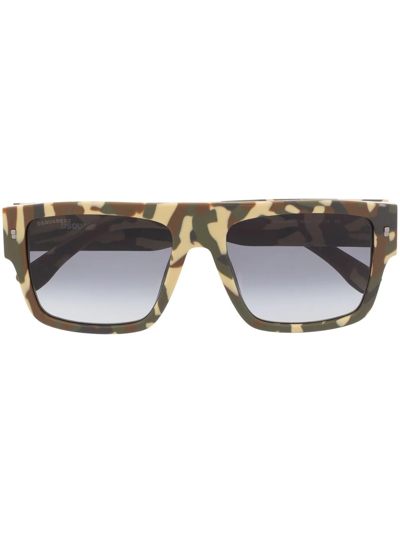 Dsquared2 Camouflage-logo-print Sunglasses In Multicolour