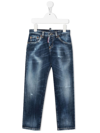 DSQUARED2 DISTRESSED-FINISH STRAIGHT JEANS
