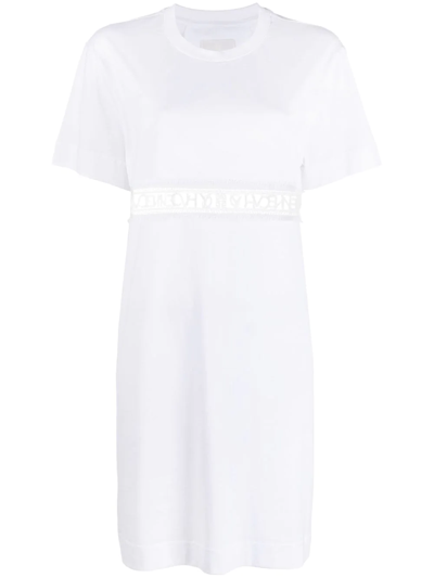 Givenchy Logo Embroidered Shift Dress In White