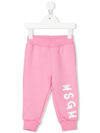 Msgm Logo-print Slip-on Track Pants In Pink