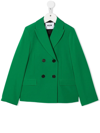 Msgm Peak-lapels Double-breasted Blazer In Green