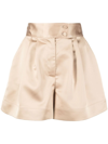 STYLAND HIGH-WAISTED SATIN-FINISH SHORTS