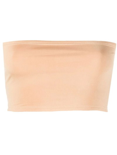 Styland Stretch-design Bandeau Crop-top In Gold