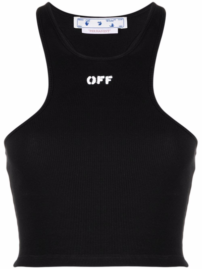 Off-white Top In Misto Cotone Nero In Black