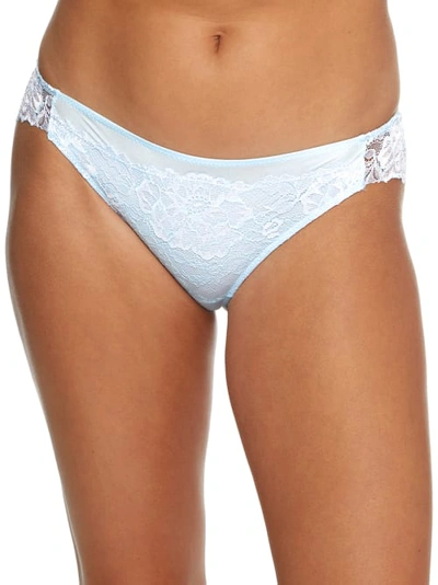 Maidenform Comfort Devotion Lace Tanga In Blue Whimsy,white