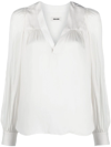 ZADIG & VOLTAIRE V-NECK RUCHED BLOUSE