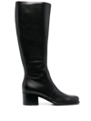 SERGIO ROSSI KNEE-LENGTH SIDE-ZIPPED BOOTS