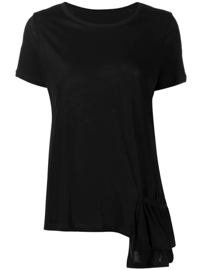 Yohji Yamamoto Side Patch-pocket Detail T-shirt In Black