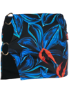 Louisa Ballou Embellished Floral-print Recycled Stretch-jersey Mini Skirt In Blue