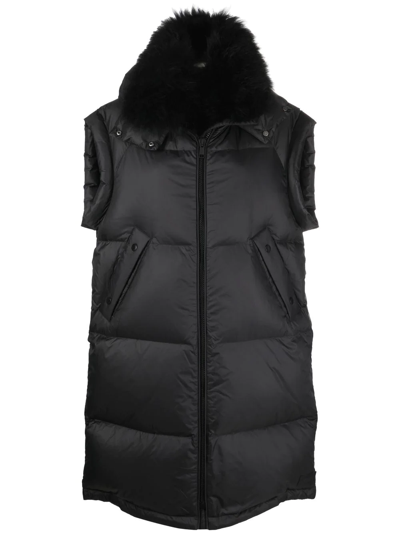 Yves Salomon Feather-down Hooded Parka In Black