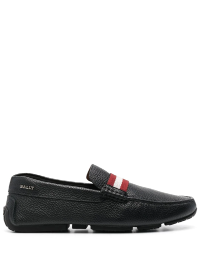 Bally Pearce Stripe-trim Detail Loafers In Black