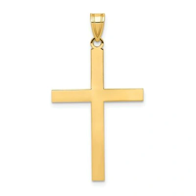 Pre-owned Accessories & Jewelry 14k Yellow Gold Polished Engraveable Latin Cross Christianity Religious Pendant
