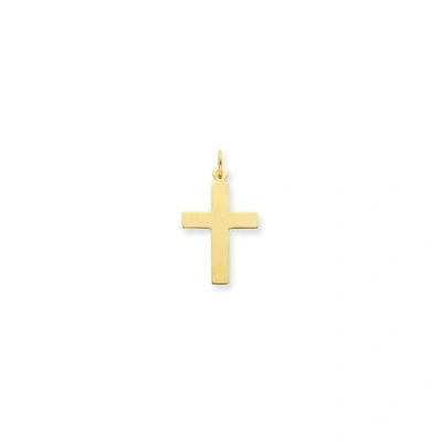 Pre-owned Accessories & Jewelry 14k Yellow Gold Solid & High Polished Engravable Large Plain Latin Cross Charm