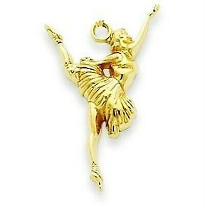 Pre-owned Accessories & Jewelry Women's Ladies 14k Yellow Gold Ballerina Fashion Charm Pendant For Necklace