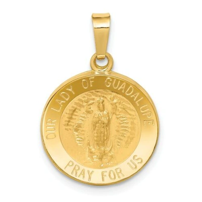 Pre-owned Accessories & Jewelry 14k Yellow Gold Our Lady Of Guadalupe "pray For Us" Religious Medal Pendant