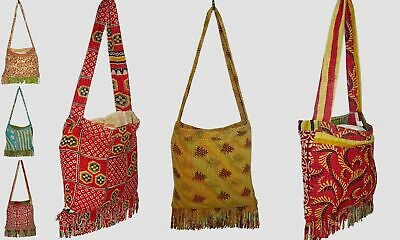 Pre-owned Handmade 10pc Lot Vintage Kantha Cotton Crossbody Bag  Women Shoulder Bag Handbag