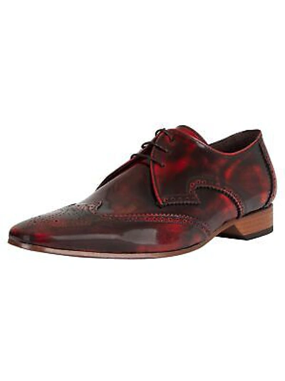 Pre-owned Jeffery-west Jeffery West Men's Polished Leather Shoes, Red