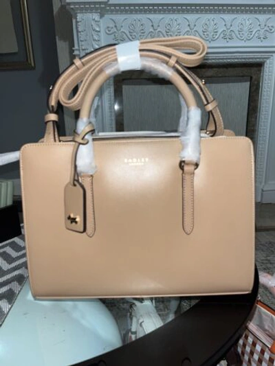 Pre-owned Radley Angel Lane Largezip Around Leather Bag Biscuit Beige Rrp £229 Handbag
