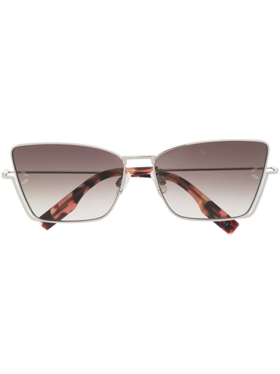 Mcq By Alexander Mcqueen Cat-eye Gradient-lens Sunglasses In Silver