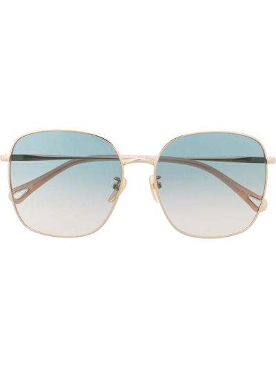 Chloé Round-frame Sunglasses In Gold