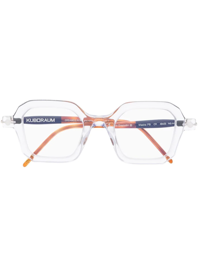 Kuboraum P9 Square-frame Glasses In Brown