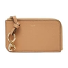 Chloé Alphabet Zip Leather Card Holder In Light Tan