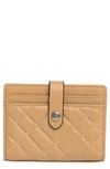Kurt Geiger Quilted Leather Bifold Card Wallet In Light Pastel/brown