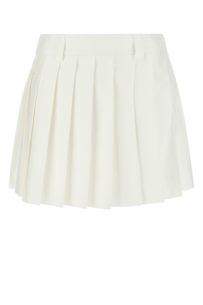 Miu Miu White Cotton Mini Skirt Nd  Donna 44
