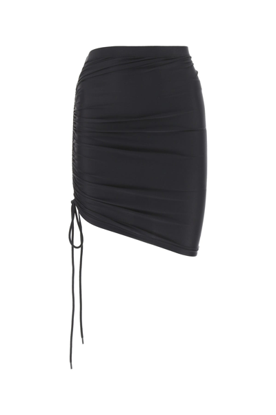 Balenciaga Black Ruched Satin-jersey Mini Skirt