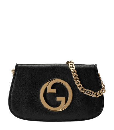 Gucci Small Leather Blondie Shoulder Bag In Black
