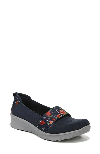 Bzees Gracie Slip-on Shoe In Navy Floral Fabric
