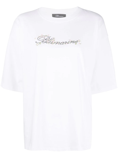 Blumarine Embroidered-logo Detail T-shirt In <p>