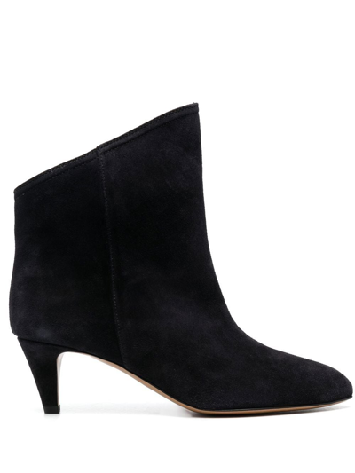 Isabel Marant Dripi Suede Ankle Boots In Black